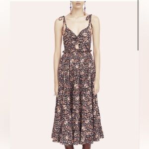 Ulla Johnson Kali Floral Tiered Sundress in Midnight Floral